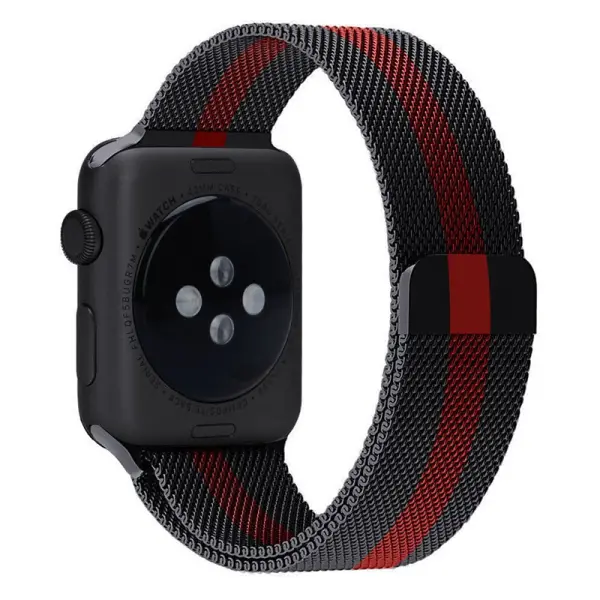 Narukvica intrigue za Apple watch 42mm crno crvena