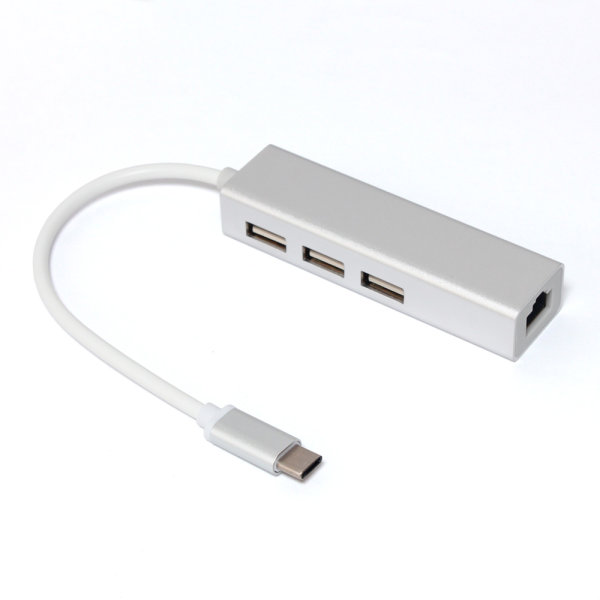 Adapter Type C na 3 USB 2.0 RJ45 JWD-TC18