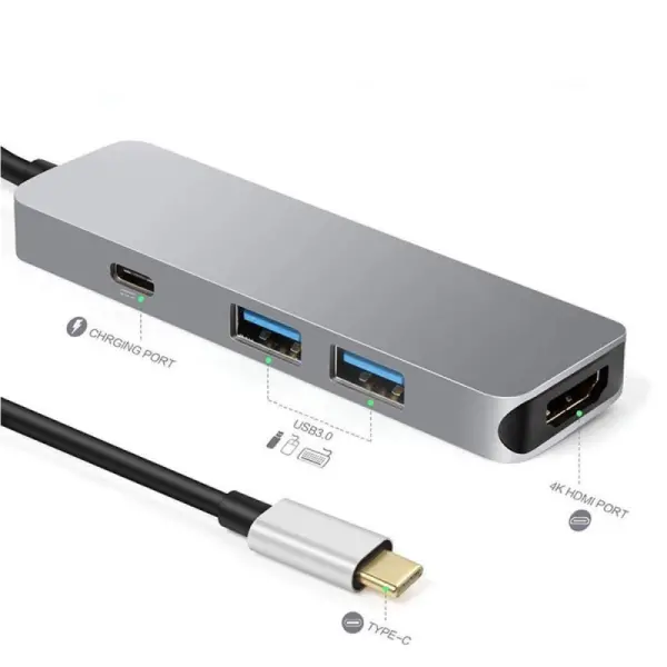 Adapter Type C na HDMI 2xUSB 3.0 type C 4u1