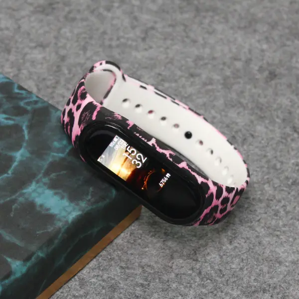 Narukvica za smart watch Xiaomi Mi Band M3/M4 leopard pink