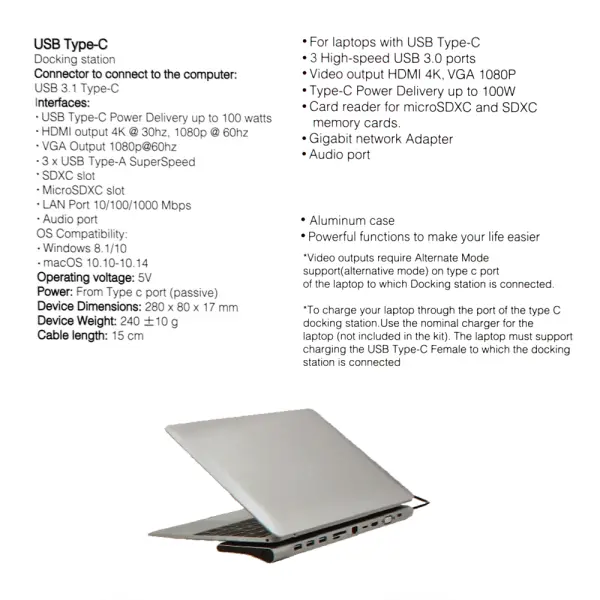 Docking station Type C JWD-11u1