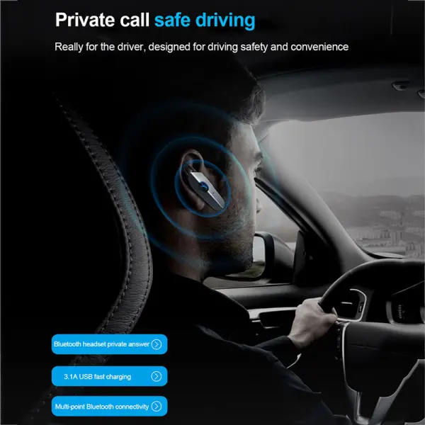 FM transmiter V8 USB TF Bluetooth 5.0 12-24V handsfree crni