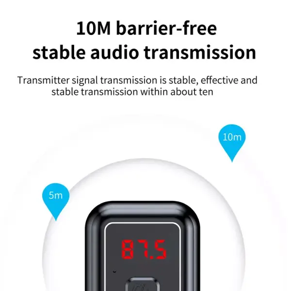 FM transmiter Y4 USB TF Bluetooth 5.0, call ID, modlularni,  handsfree crni