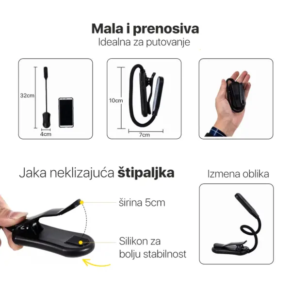 Led lampa EL01 crna