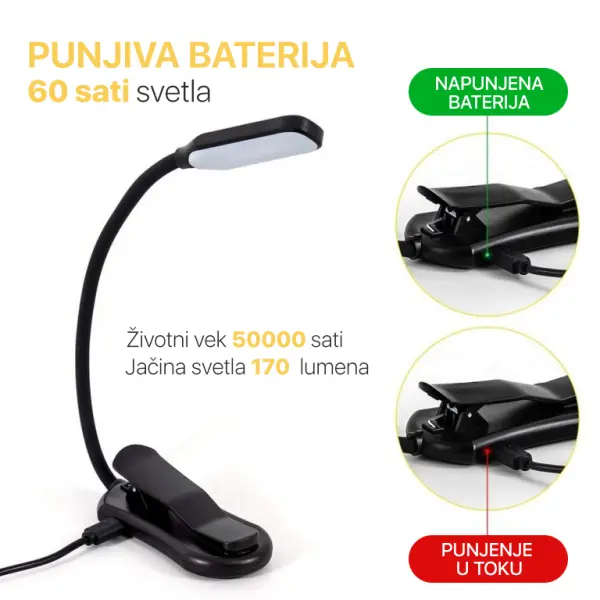 Led lampa EL01 crna