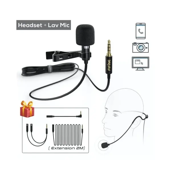 Konferencijski mikrofon Lavaliere Fifine C1 set za telefone i kamere