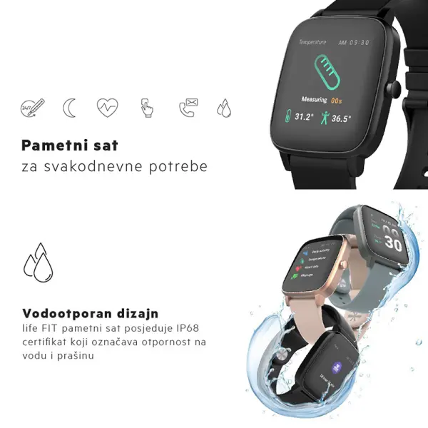 Vivax smart watch Life FIT crni