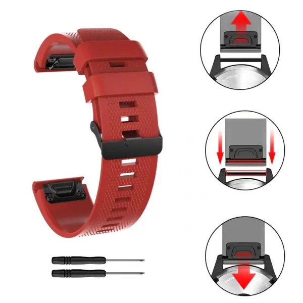 Narukvica sporty za Garmin Fenix 3/5X/6X smart watch 26mm tamno crvena