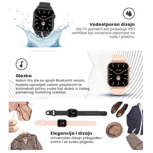 Vivax smart watch Life FIT 2 crni
