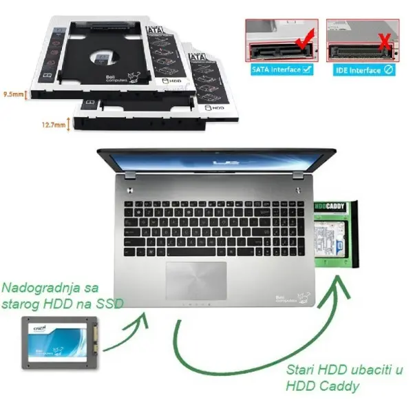 XRT EUROPOWER Fioka za hard disk za laptop 12.7mm (105352)