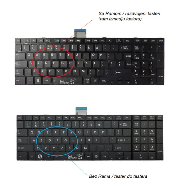 Tastatura za laptop Toshiba Satellite C850 C850D C855 C855D sa ramom