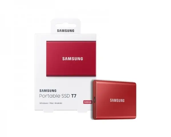 SAMSUNG Portable T7 500GB crveni eksterni SSD MU-PC500R