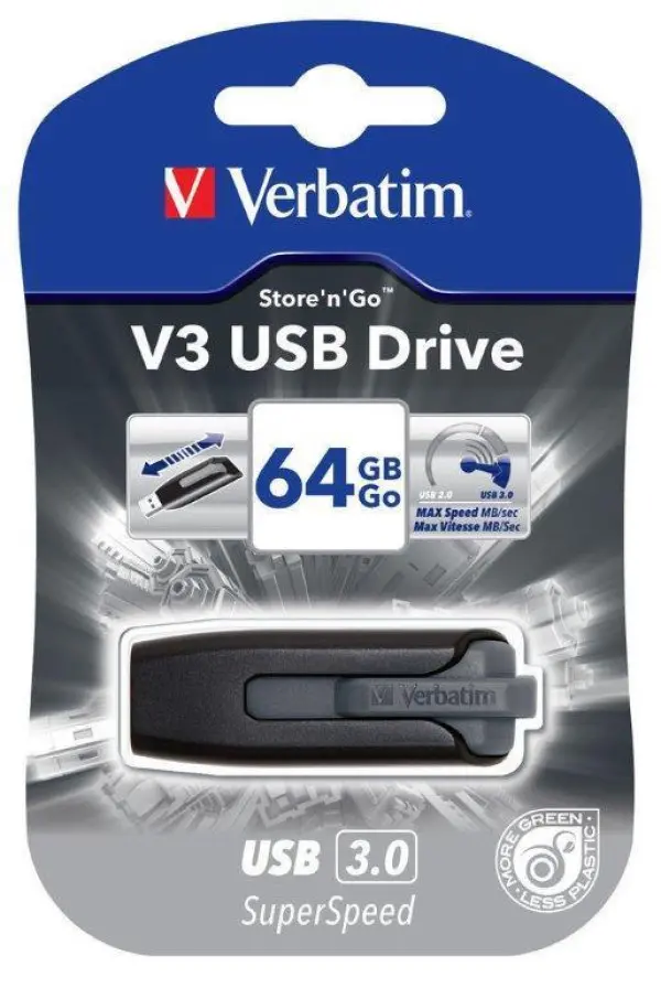 Verbatim V3 USB 64GB 3.0 Grey (49174)