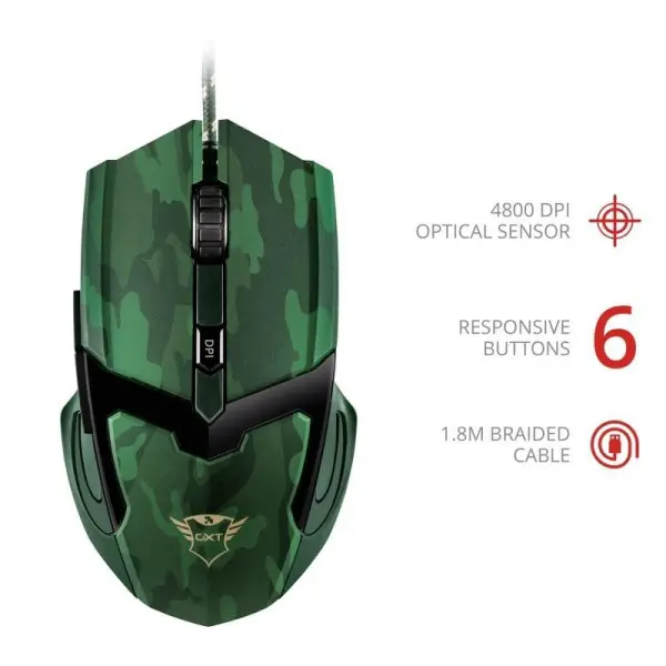 Trust GXT 101D GAV GAMING OPTICAL MOUSE - Jungle Camo (22793)