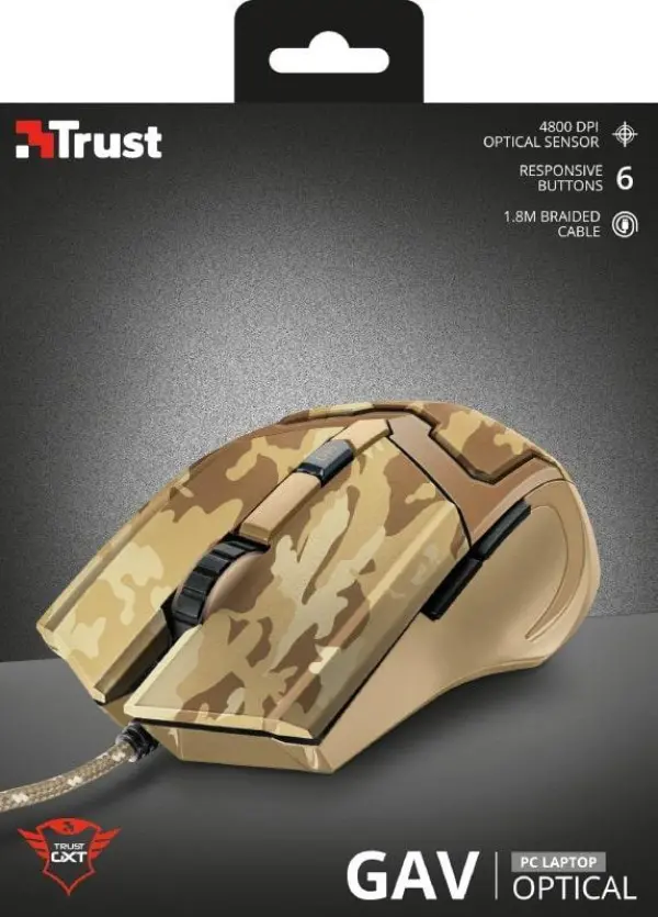 Trust GXT 101D GAV GAMING OPTICAL MOUSE - Desert Camo (22794)