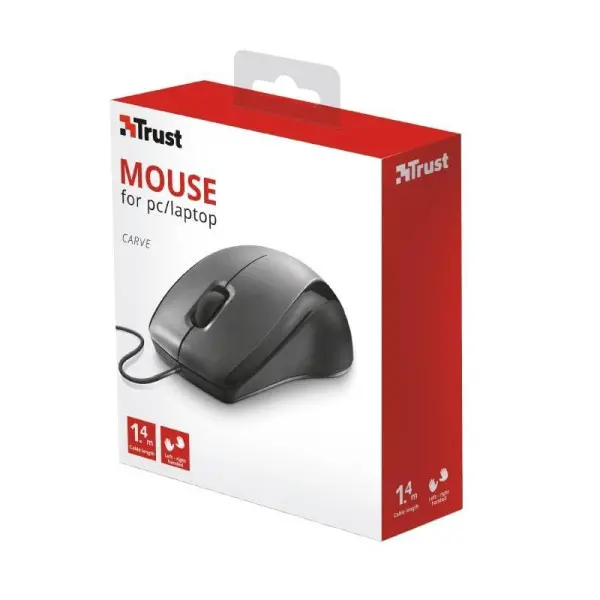 Trust CARVE OPTICAL MOUSE - Black (15862)