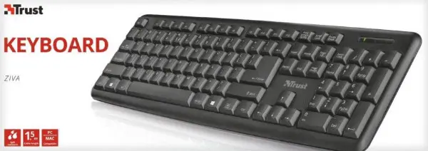 Trust ZIVA KEYBOARD US -Black (21513)