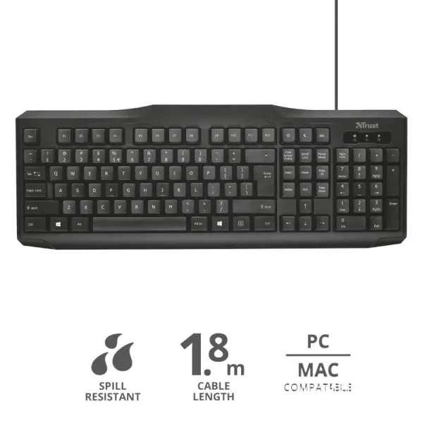 Trust CLASSICLINE KEYBOARD US -Black (20517)