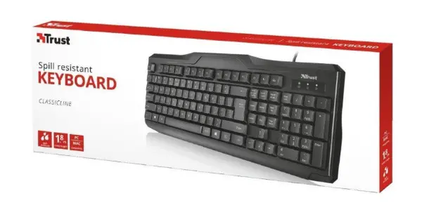Trust CLASSICLINE KEYBOARD US -Black (20517)