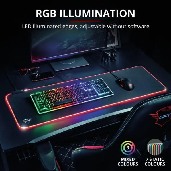 Podloga za miša TRUST GXT 764 Glide-Flex XXL gamingRGB illuminatedFlexiblecrna' ( '23395' ) 