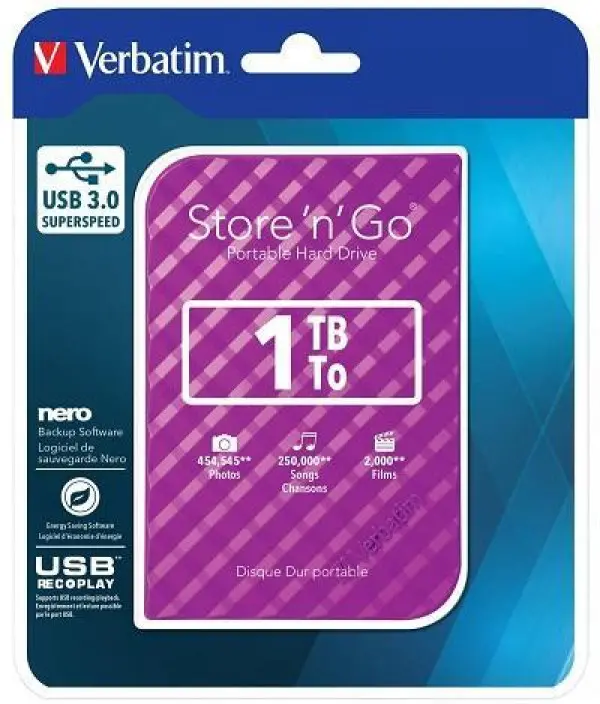 Verbatim HDD 1TB 3.0 Purple (53212)
