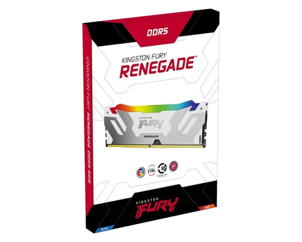 KINGSTON DIMM DDR5 64GB (2x32GB kit) 6000MTs KF560C32RWAK2-64 FURY Renegade RGB White