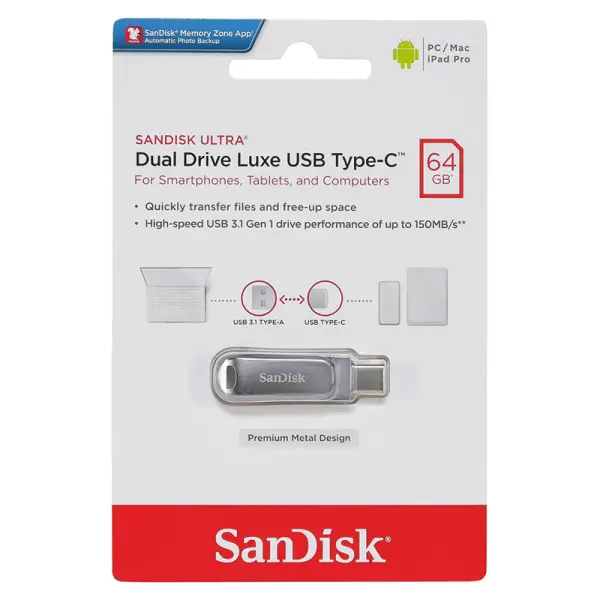 USB Flash memorija SanDisk Dual Drive Ultra Luxe 64GB Type C 150Mb/s 3.1 Gen 1