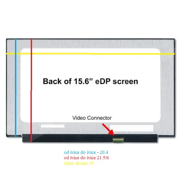 LED Ekran za laptop 15.6 slim 40 pina kraci bez kacenja