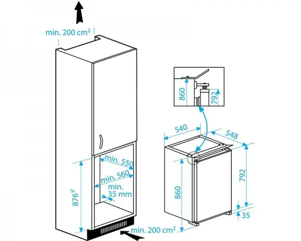 BEKO B1753HCN ugradni frižider