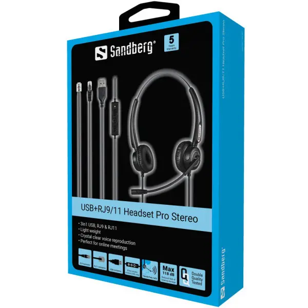 Slušalice sa mirkofonom Sandberg USB+RJ911 Pro Stereo 126-30