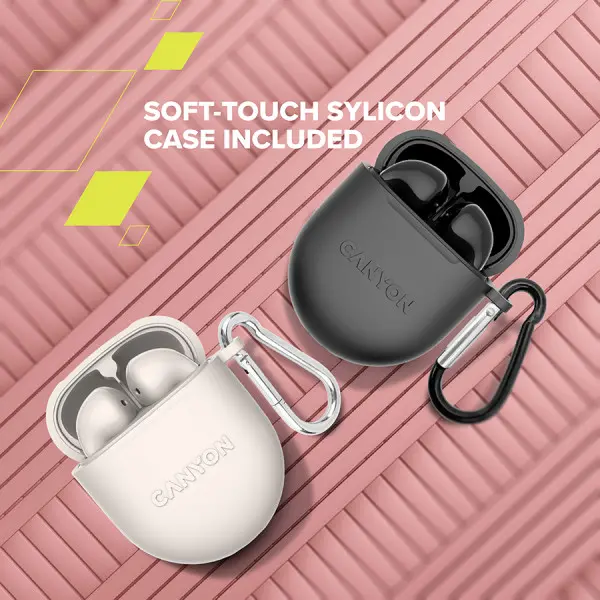 CANYON TWS-6, Bluetooth headset, with microphone, BT V5.3 JL 6976D4, Frequence Response:20Hz-20kHz, battery EarBud 30mAh*2+Charging Case 40