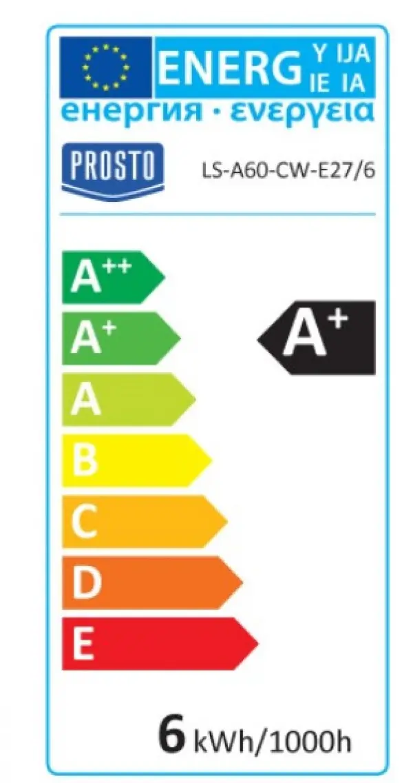 LED sijalica 6W 5000K klasik hladno bela LS-A60-CW-E27/6