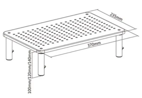 MS-TABLE-01 Gembird Podesivo postolje za monitor 370x235x120mm