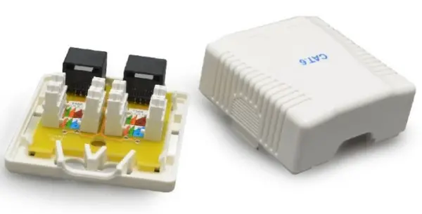 NCAC-2U6-01 Gembird CAT6 UTP 2-port skutija za površinsku montažu za RJ45