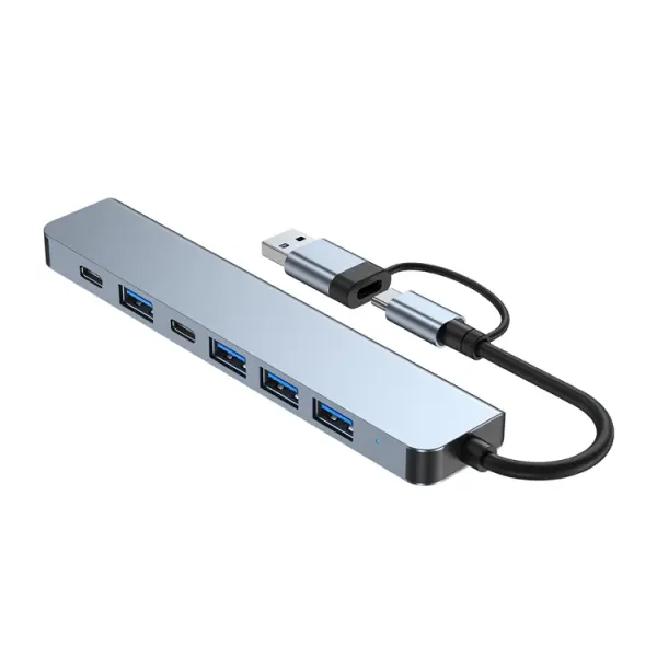 Adapter Type C - USB 3.0 na 2xType C, 3xUSB 3.0 i 2xUSB 2.0 7u1 20cm kabl