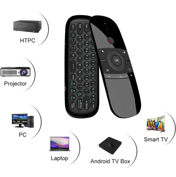Air Mouse wireless tastatura I mis, IR daljinski crni