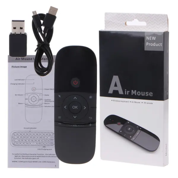 Air Mouse wireless tastatura I mis, IR daljinski crni