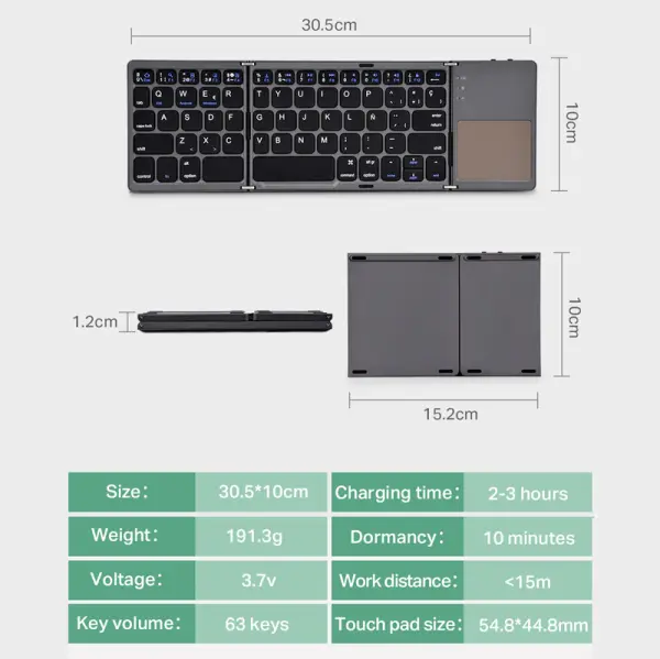 Tastatura Wireless sa touchpadom rasklopiva