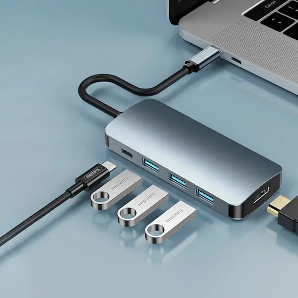 Adapter Type C na HDMI 3xUSB 3.0 type C 5u1