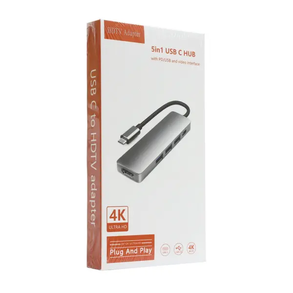 Adapter Type C na HDMI 3xUSB 3.0 type C 5u1