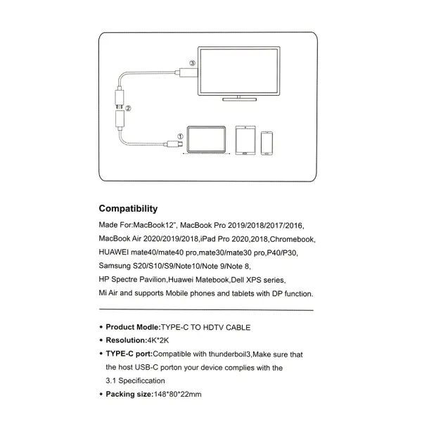 Adapter Type C na HDMI Z 4K 30Hz sivi