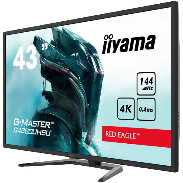 IIYAMA G4380UHSU-B1, 43'' VA-panel, Pro-Gaming, G-Master Red Eagle, UHD 3840x2160@144Hz, 0,4ms (MPRT), 550cdm˛ HDR, FreeSync, Speakers 2x 7W