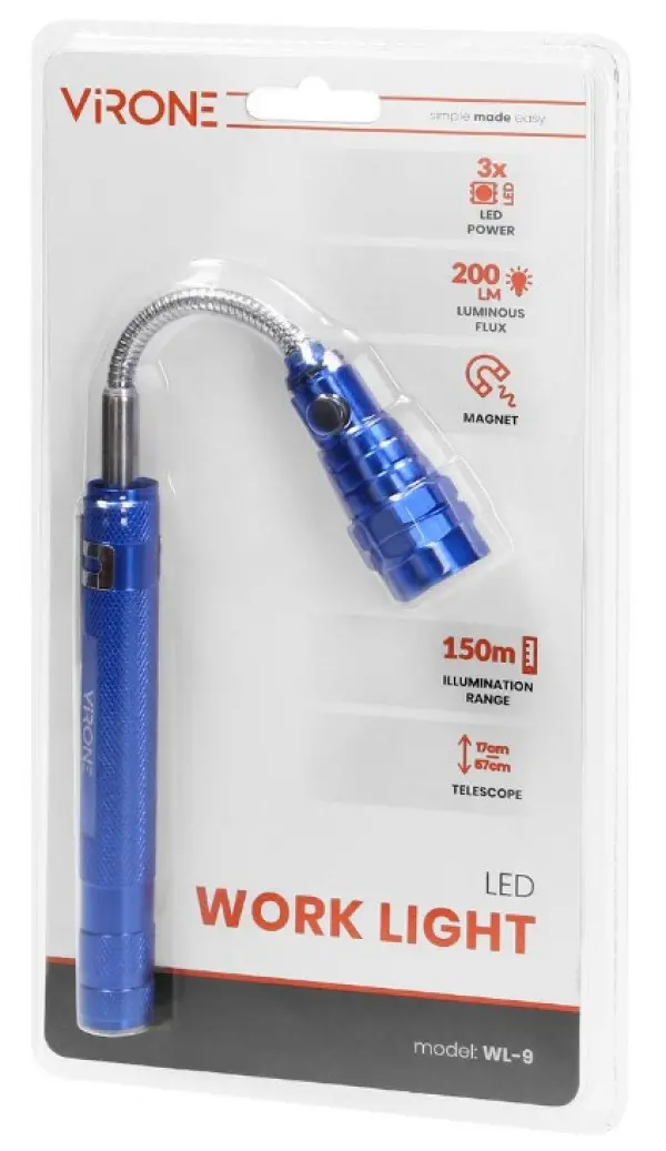 LED punjiva radna lampa sa teleskopom WL-9 200Lm 17-57cm LR44