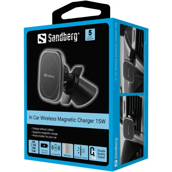 Magnetni držač sa bežičnim punjenjem Sandberg 15W 441-47