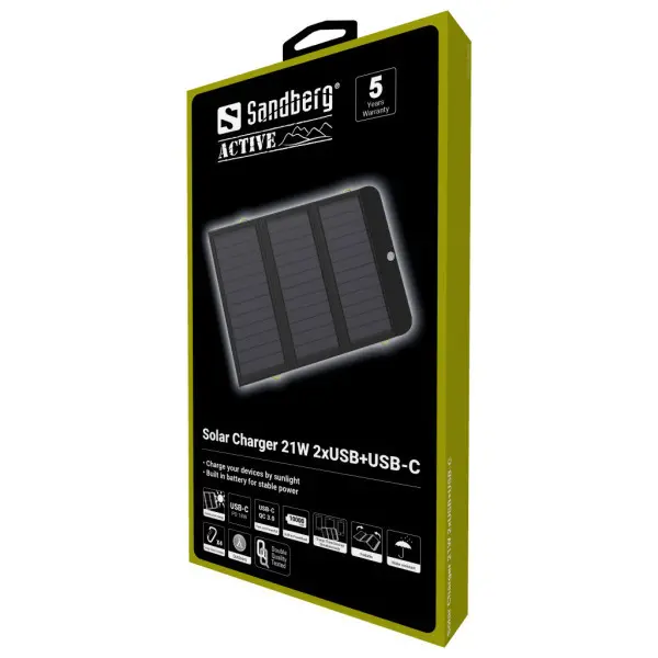 Solarni punjač Sandberg 420-55 21W 2xUSB+USB-C	