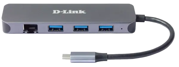 USB HUB D-Link DUB-2334 5in1 USB-C - USB3.0x3GLANPD