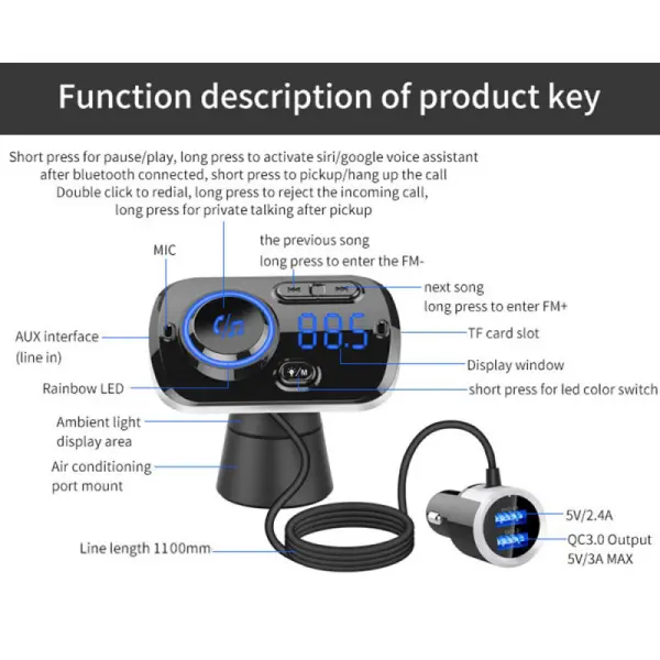 FM transmiter BC49BQ crni