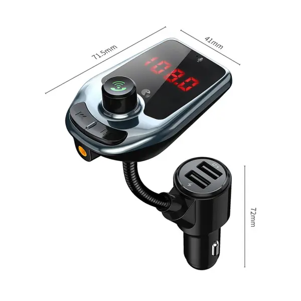 FM transmiter HST706 USB TF Bluetooth 5.0 12-24V handsfree crni