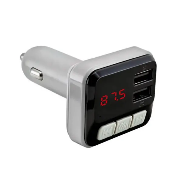 FM transmiter C6 USB Bluetooth 5.0 12-24V handsfree sivi