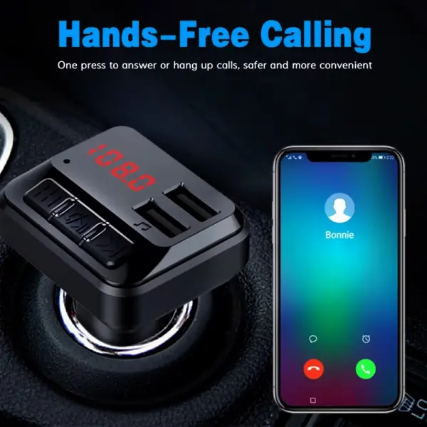 FM transmiter C6 USB Bluetooth 5.0 12-24V handsfree sivi